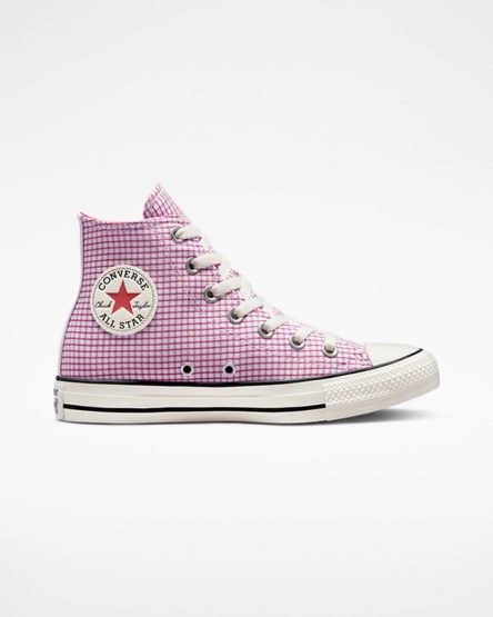 Purple Converse Chuck Taylor All Star Checkered Women's High Top Shoes | YCK5983I1