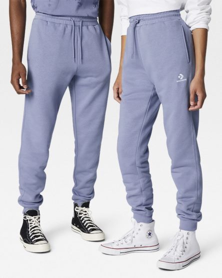 Purple Converse Go-To Embroidered Star Chevron Standard Fit Fleece Men's Sweatpants | EC3L475I9