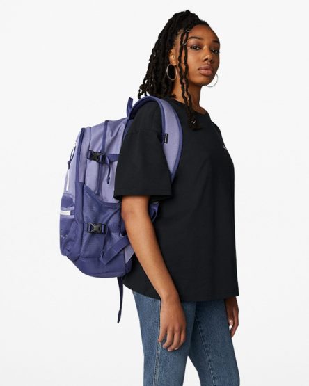 Purple Converse Straight Edge Men's Backpacks | NW854937L