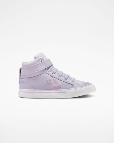 Purple / Purple Converse Pro Blaze Strap Easy-On Glitter Girls' High Top Shoes | VMI95K713