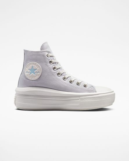 Purple / White Converse Chuck Taylor All Star Move High Top Women's Platform Shoes | JZ195KI7L