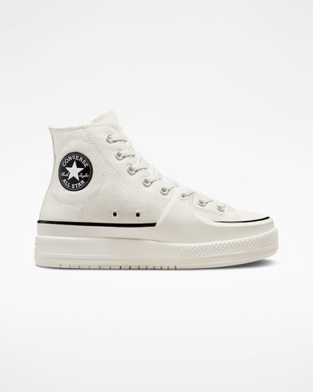 White / Black Converse Chuck Taylor All Star Construct Women's High Top Shoes | DG9478K5L