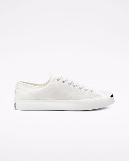 White / Black Converse Jack Purcell Canvas Women's Low Top Shoes | ZC9L57K34