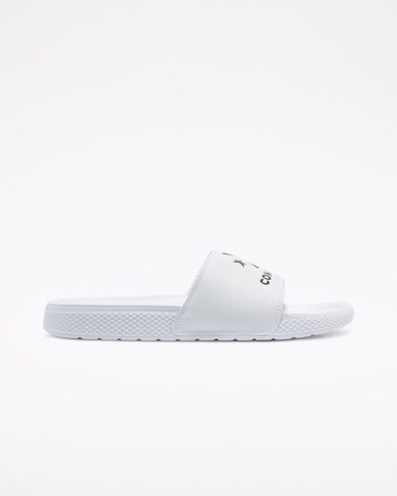 White / Black / White Converse All Star Women's Slides | CG8KL543I