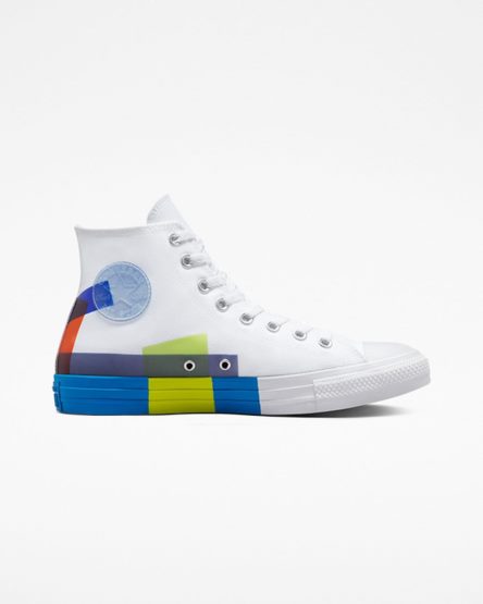 White / Blue / White Converse Chuck Taylor All Star Space Racer Women's High Top Shoes | ID45138L9