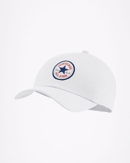 White Converse All Star Patch Baseball Men's Hats | DQKI87514