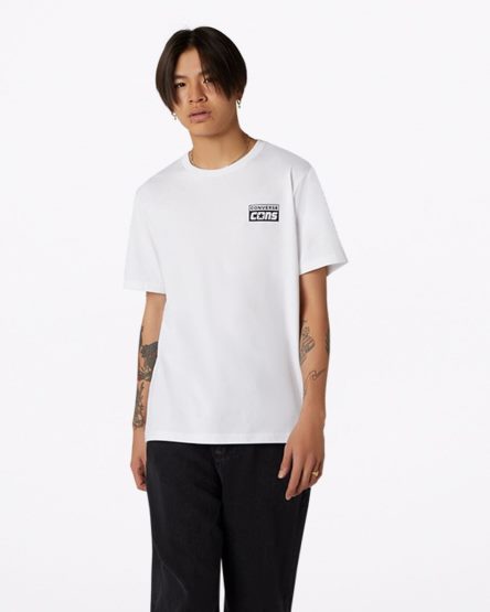 White Converse CONS Graphic Men's T-Shirts | XT97L413I