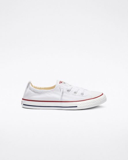 White Converse Chuck Taylor All Star Shoreline Girls' Slip On Shoes | AR78I5L34