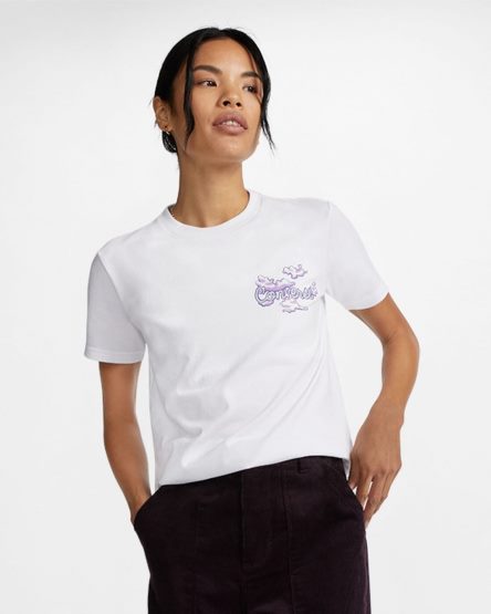 White Converse Dreamer Graphic Women's T-Shirts | KU59341IL