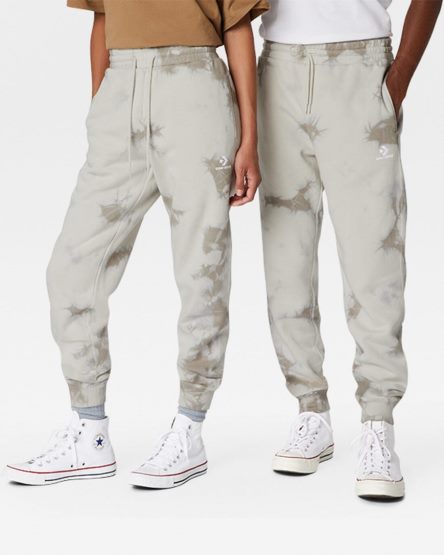 White Converse Go-To Star Chevron Washed Standard Fit Men's Sweatpants | NOIL475K3