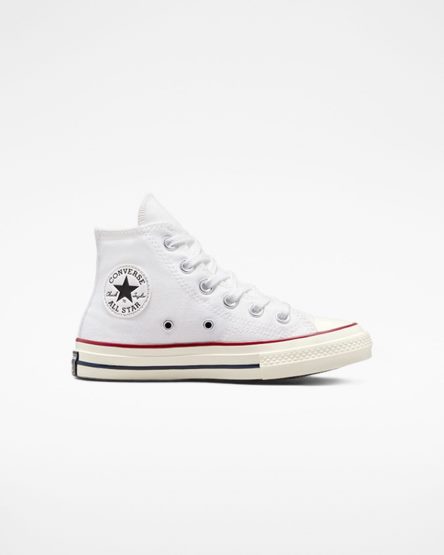 White / Dark Red Converse Chuck 70 Vintage Canvas Girls' High Top Shoes | HX74L813K