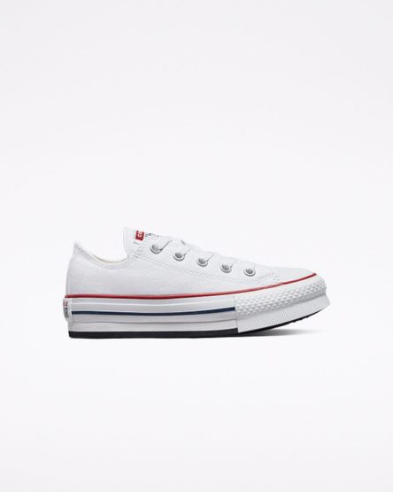 White / Dark Red / Navy Converse Chuck Taylor All Star Lift Low Top Girls' Platform Shoes | OGL497K1I