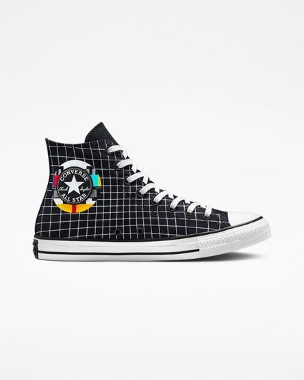 White / Multicolor / Brown Converse Chuck Taylor All Star Color Grid Women's High Top Shoes | QTLI841K7