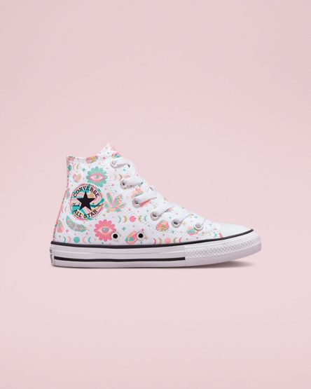 White / Pink / Coral Converse Chuck Taylor All Star Mystic Gems Girls' High Top Shoes | NB915KL83