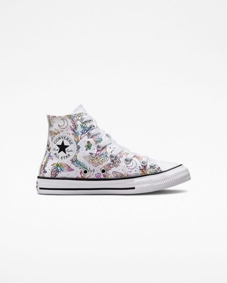 White / Pink / Purple / Blue Converse Chuck Taylor All Star Butterfly Shine Girls' High Top Shoes | VKIL387K9