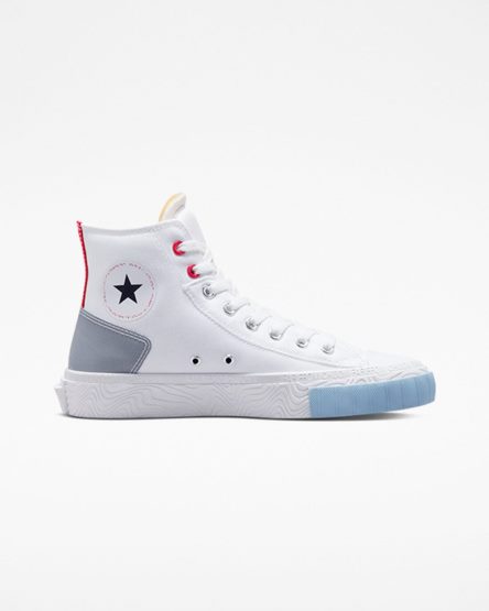 White / Red / Blue Converse Chuck Taylor Alt Star Reflective Shine Women's High Top Shoes | DA41K79L5