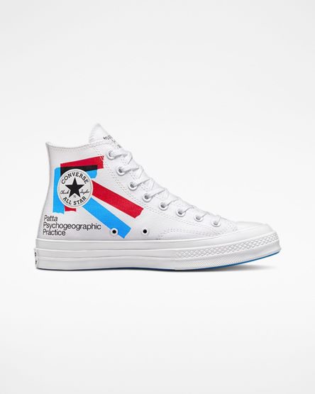 White / Red / Blue Converse x Patta x Experimental Jetset Chuck 70 Women's High Top Shoes | AK14L3I79