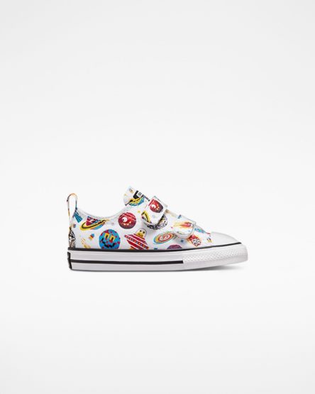 White / Red Converse Chuck Taylor All Star Easy-On Space Cruiser Girls' Low Top Shoes | NQ7845IKL