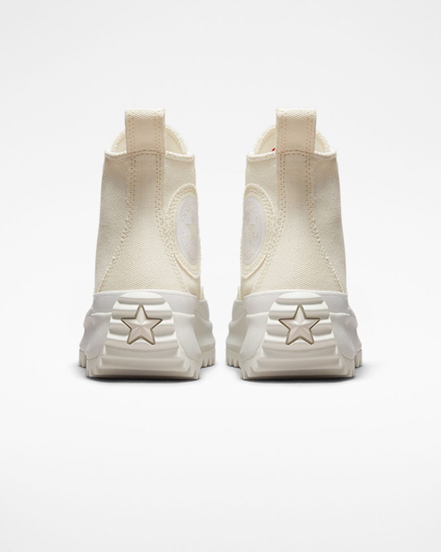 Beige / Beige White Converse Run Star Hike Raw Edge High Top Women's Platform Shoes | KEI145L8K