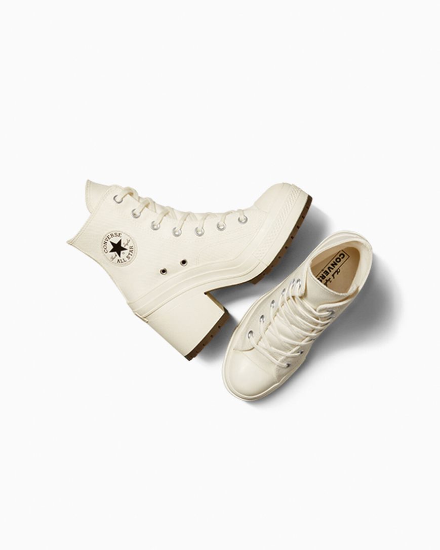 Beige / Black Converse Chuck 70 De Luxe Heel Women's High Top Shoes | UJ4937L1K