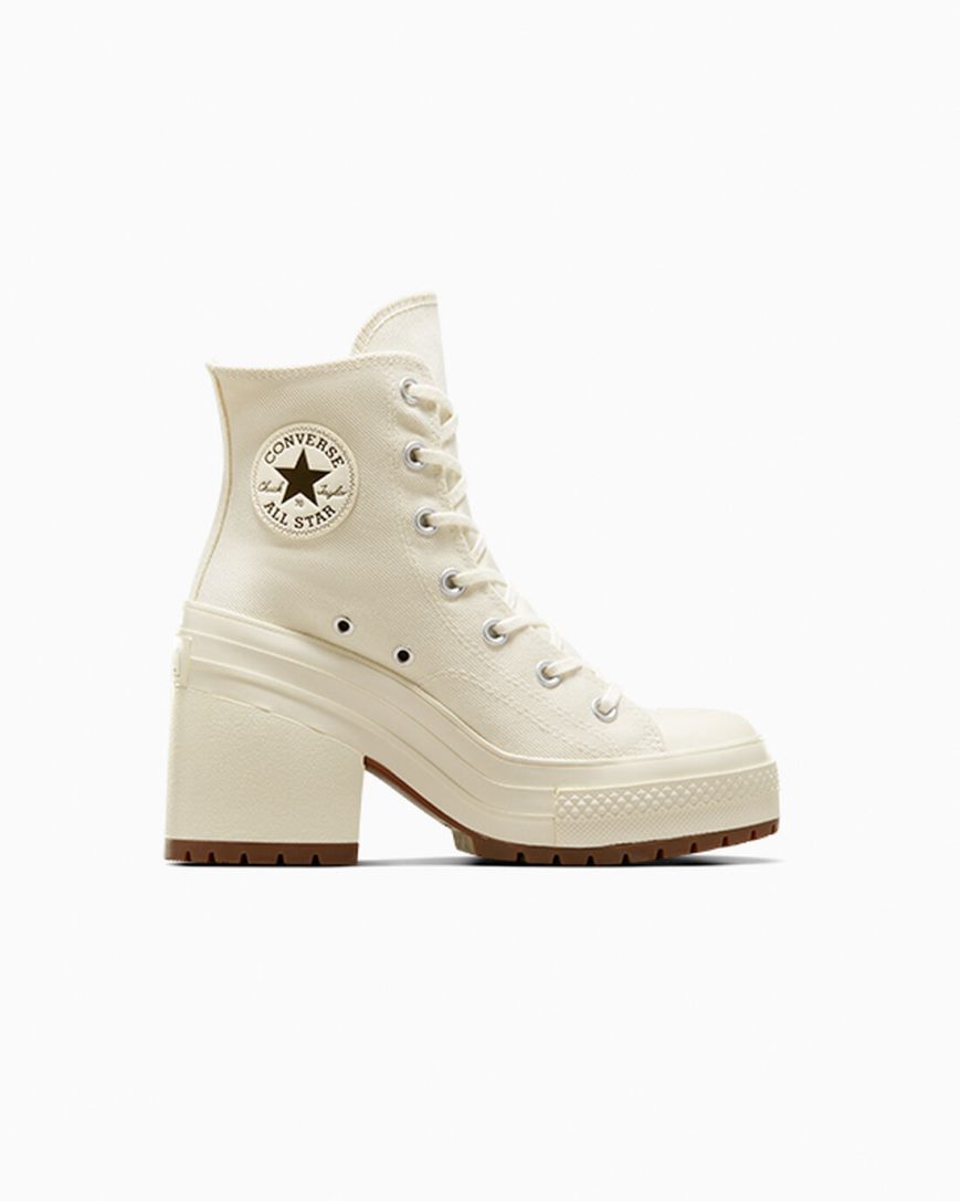 Beige / Black Converse Chuck 70 De Luxe Heel Women\'s High Top Shoes | UJ4937L1K