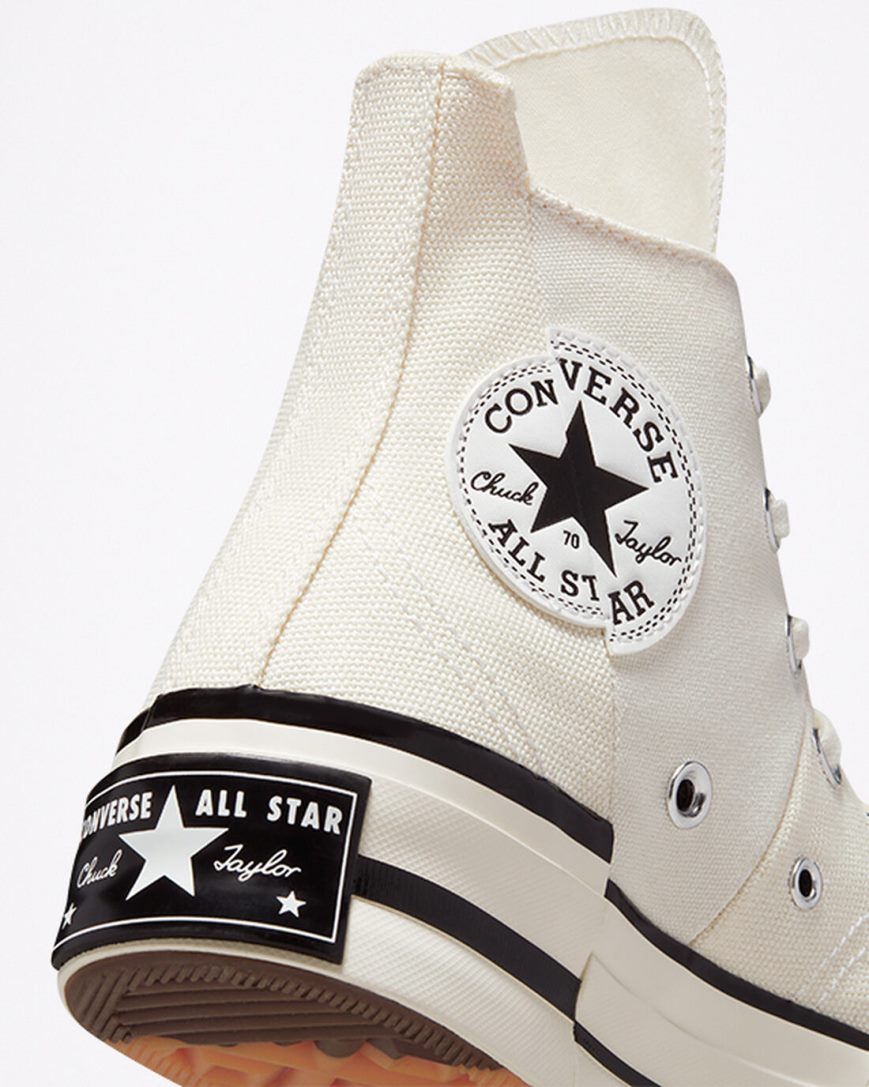 Beige / Black Converse Chuck 70 Plus Men's High Top Shoes | WXI73K958