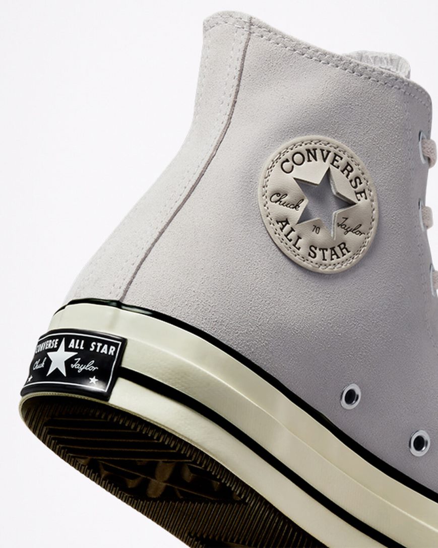 Beige / Black Converse Chuck 70 Suede Men's High Top Shoes | FCK8I9713