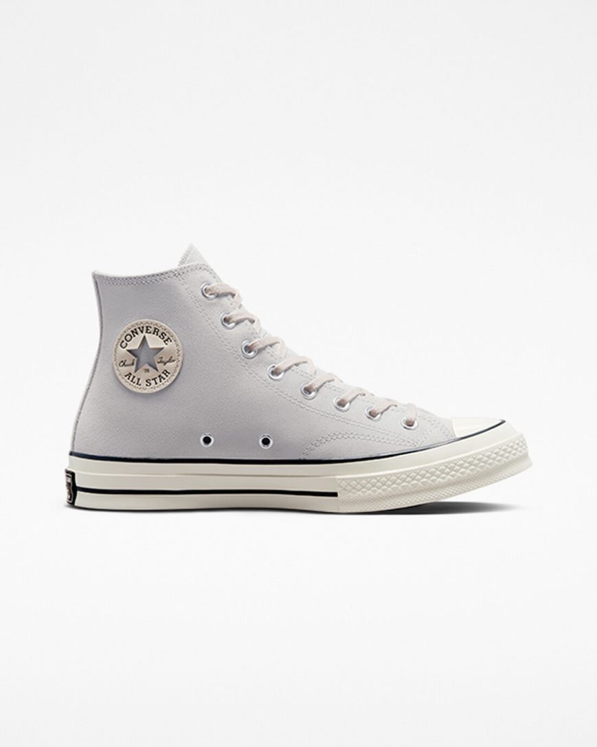 Beige / Black Converse Chuck 70 Suede Women\'s High Top Shoes | RNKL54I83