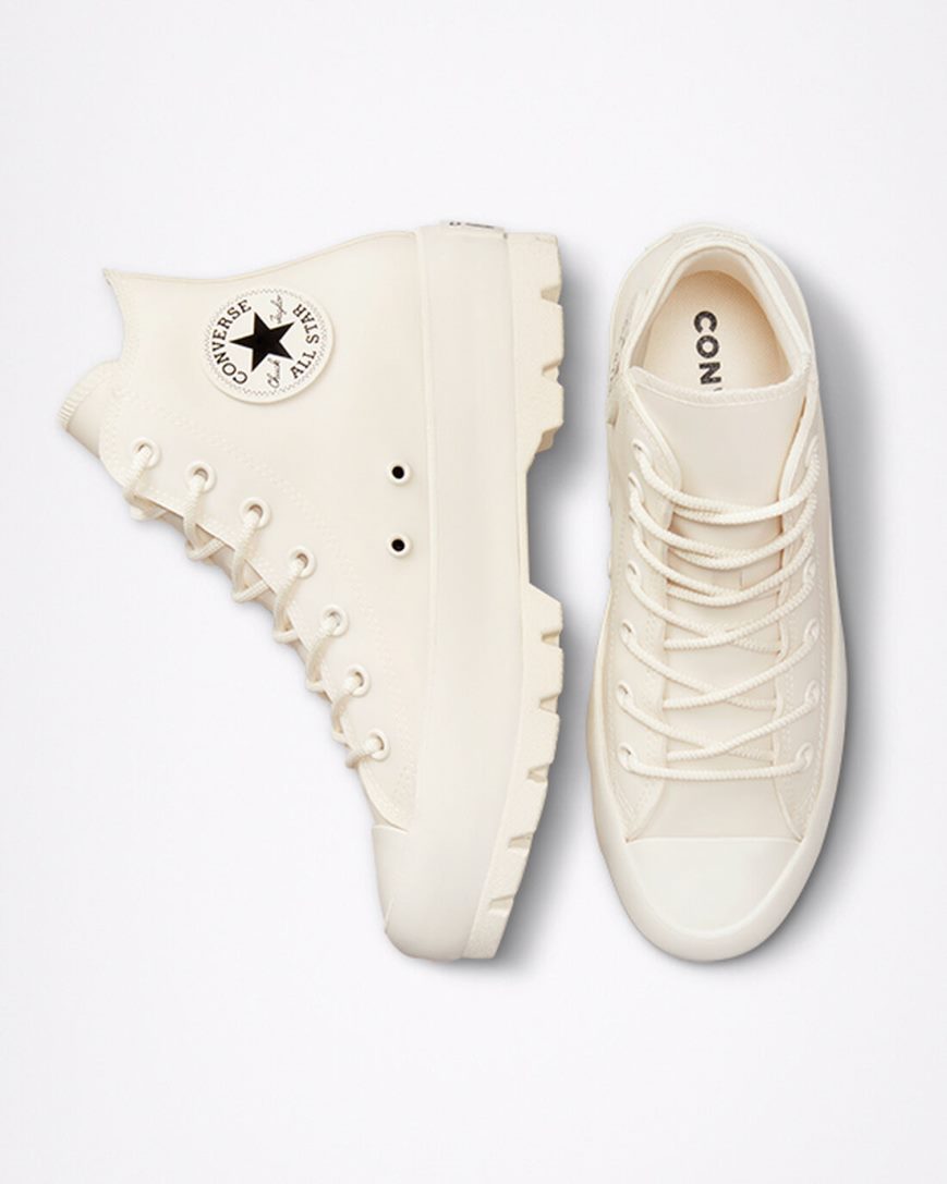 Beige / Black Converse Chuck Taylor All Star Lugged Rubber High Top Women's Platform Shoes | CB145L798