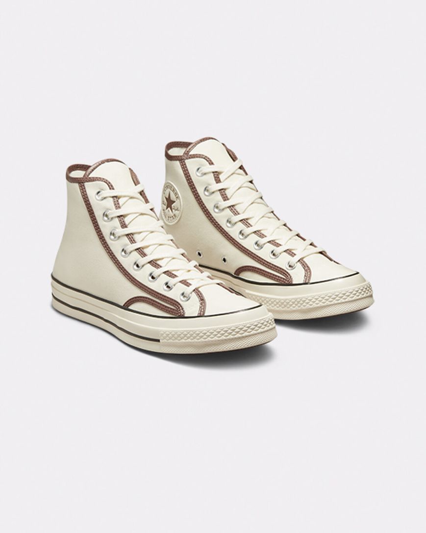 Beige / Brown Converse Chuck 70 Heavyweight Canvas Women's High Top Shoes | OW7K593L4