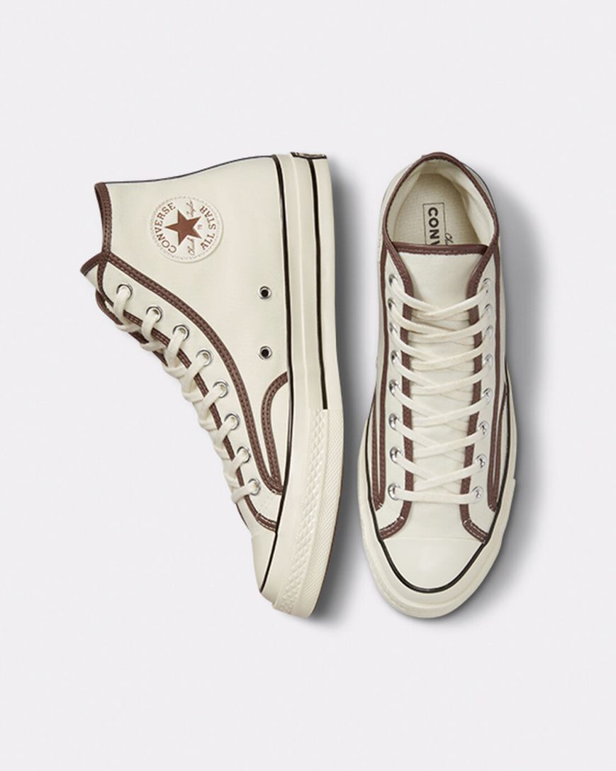 Beige / Brown Converse Chuck 70 Heavyweight Canvas Women's High Top Shoes | OW7K593L4