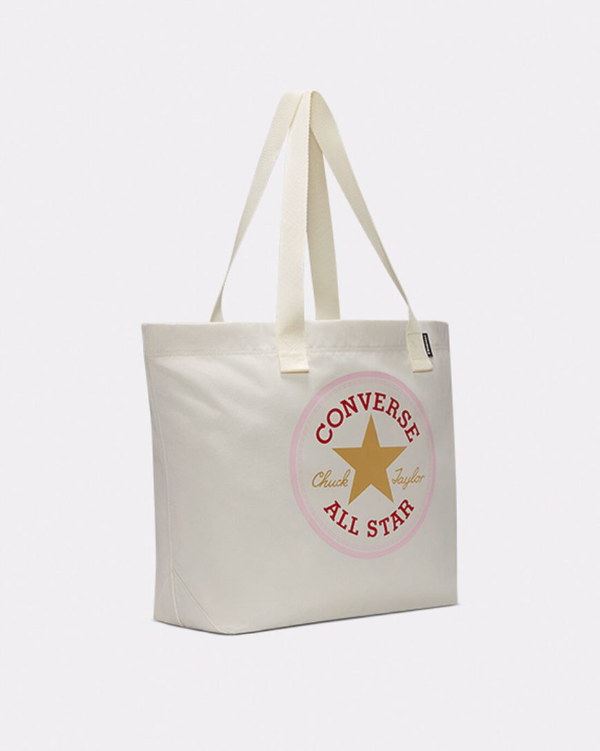 Beige Converse All Star Patch Tote Women's Bags | XH45I1L89