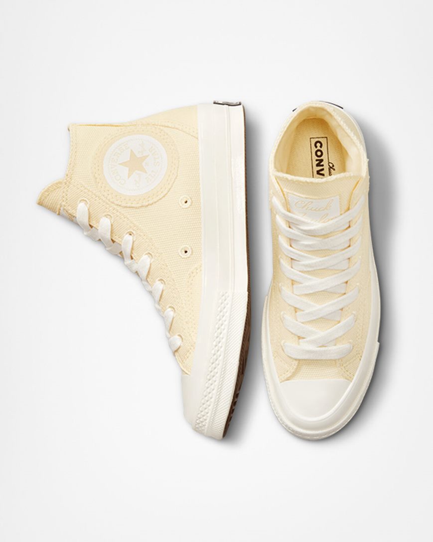 Beige Converse Chuck 70 Raw Edge Women's High Top Shoes | FW93I4857