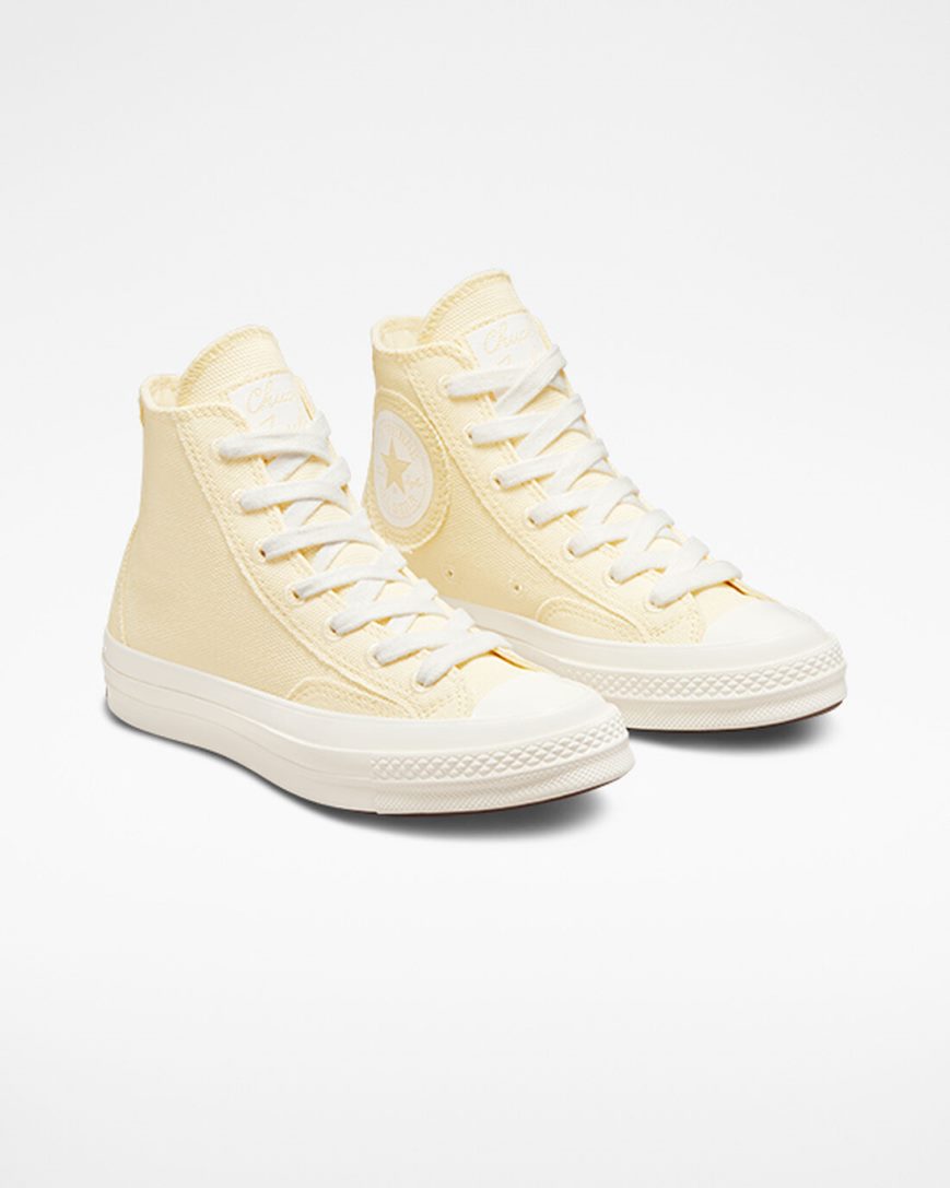 Beige Converse Chuck 70 Raw Edge Women's High Top Shoes | FW93I4857