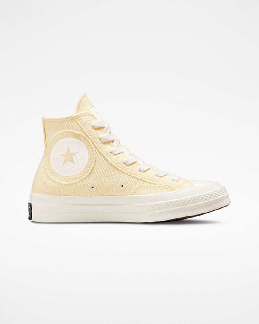 Beige Converse Chuck 70 Raw Edge Women\'s High Top Shoes | FW93I4857