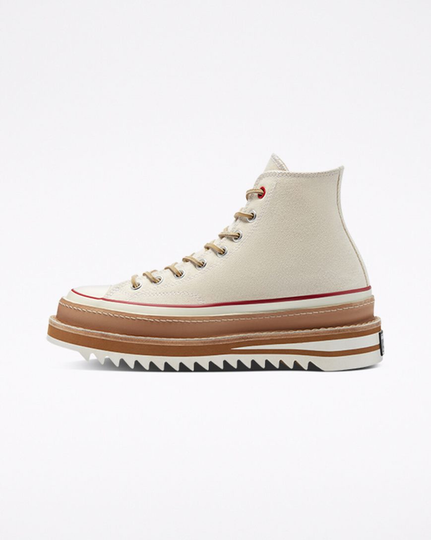 Beige Converse Chuck 70 Trek Men's High Top Shoes | ONL74I35K