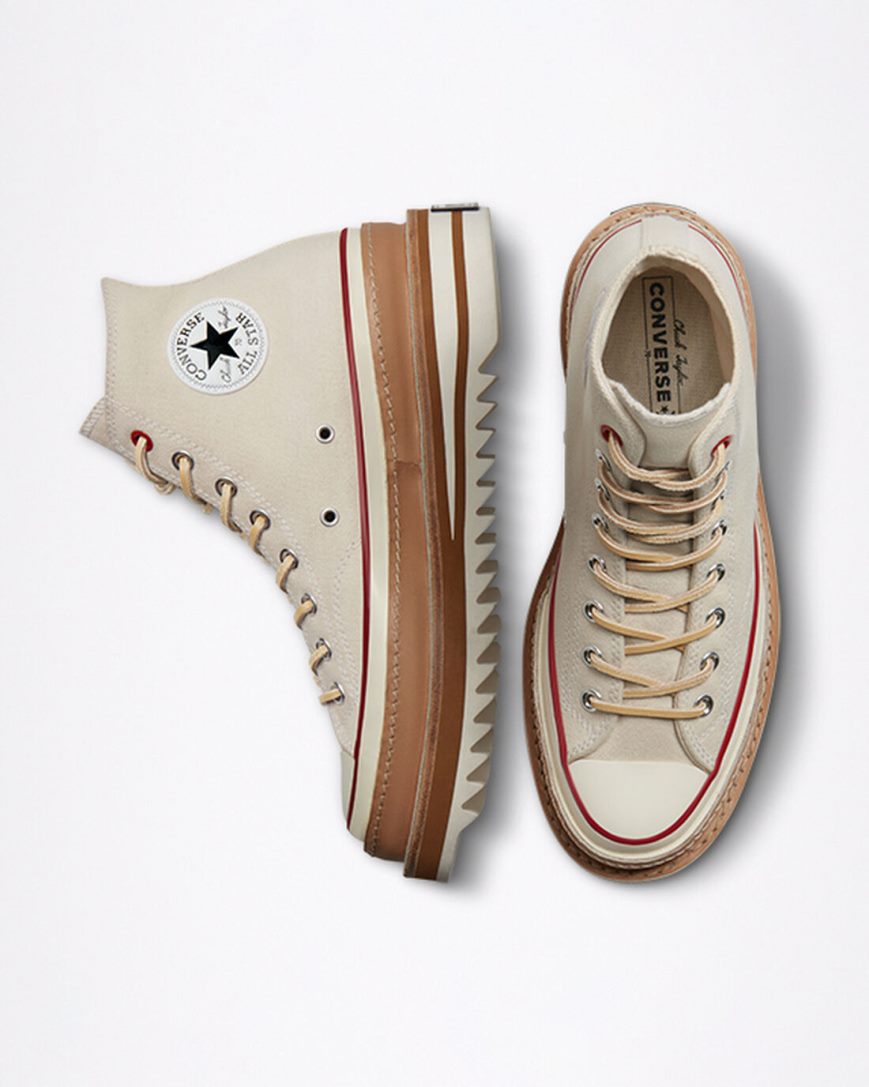 Beige Converse Chuck 70 Trek Men's High Top Shoes | ONL74I35K