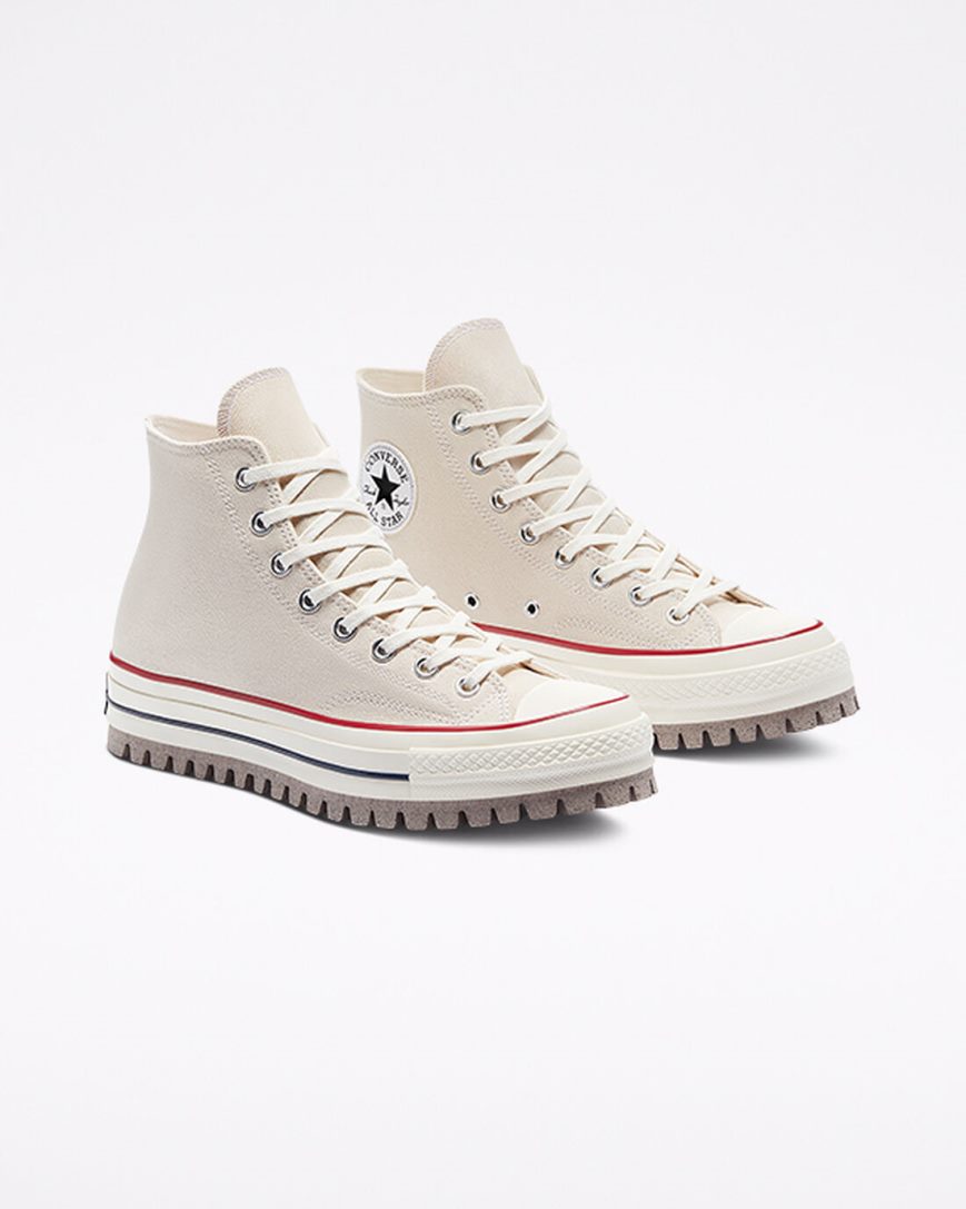 Beige Converse Chuck 70 Trek Women's High Top Shoes | AE3418L9I