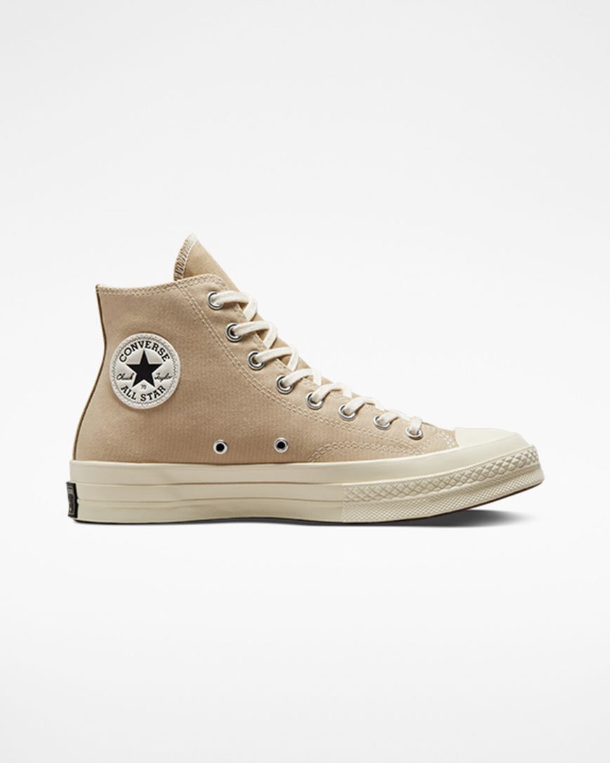 Beige Converse Chuck 70 Tri-Panel Men\'s High Top Shoes | CUK9L7481