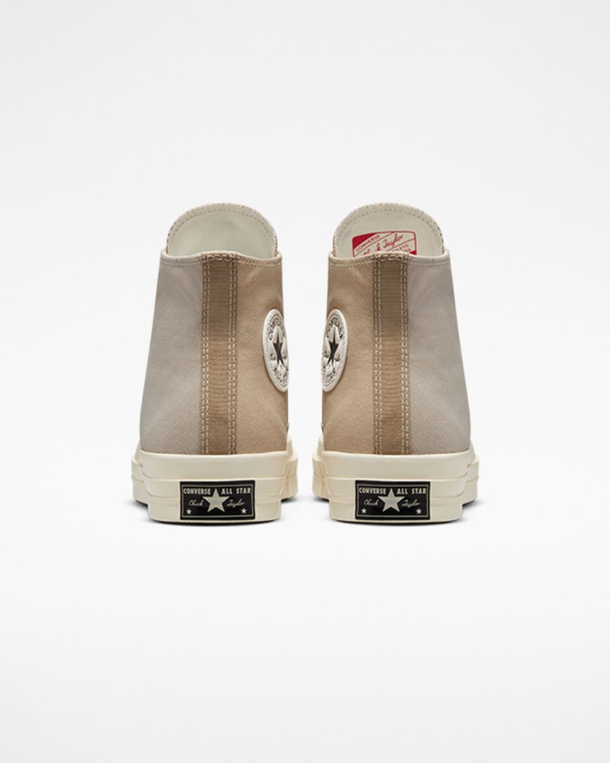 Beige Converse Chuck 70 Tri-Panel Women's High Top Shoes | EL5KLI134