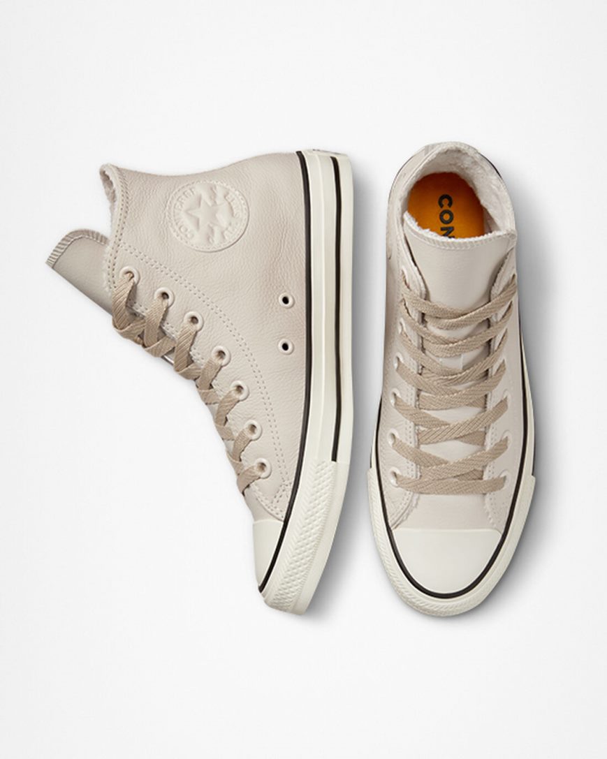 Beige Converse Chuck Taylor All Star Counter Climate Men's High Top Shoes | XD35K19L8