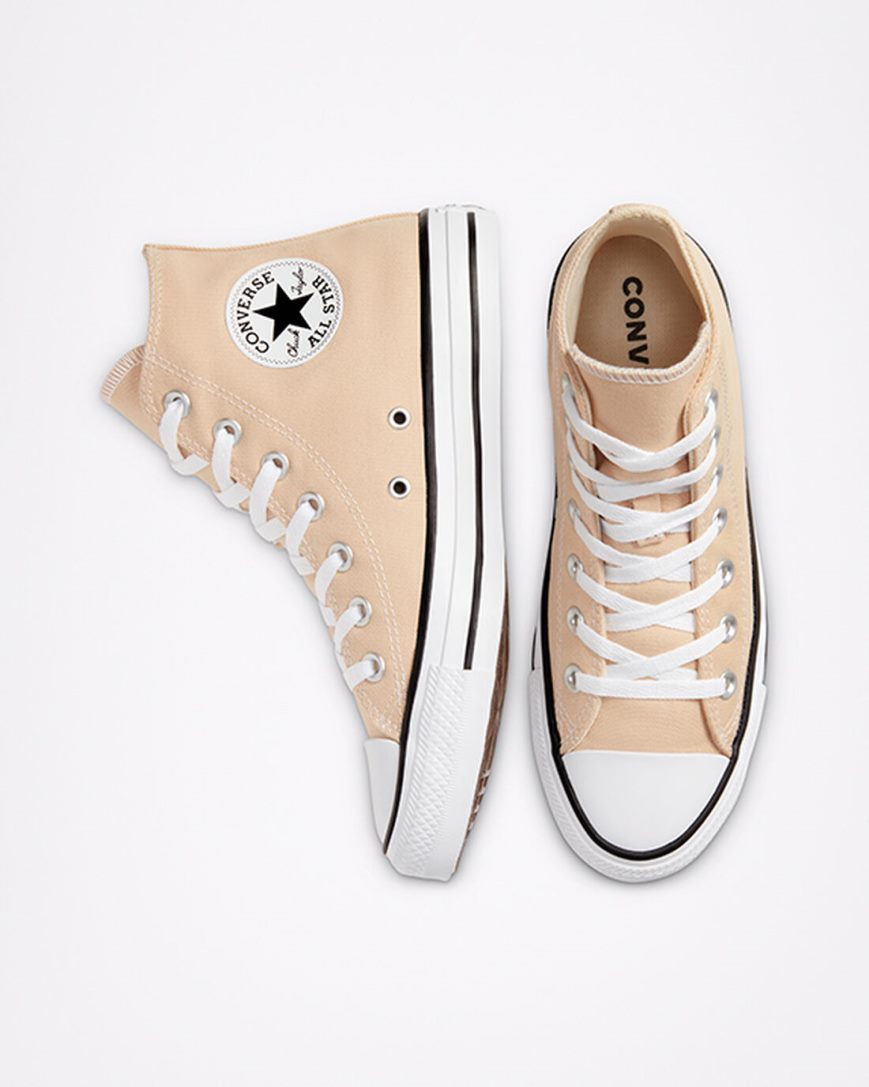 Beige Converse Chuck Taylor All Star Seasonal Color Women's High Top Shoes | JL59387IK