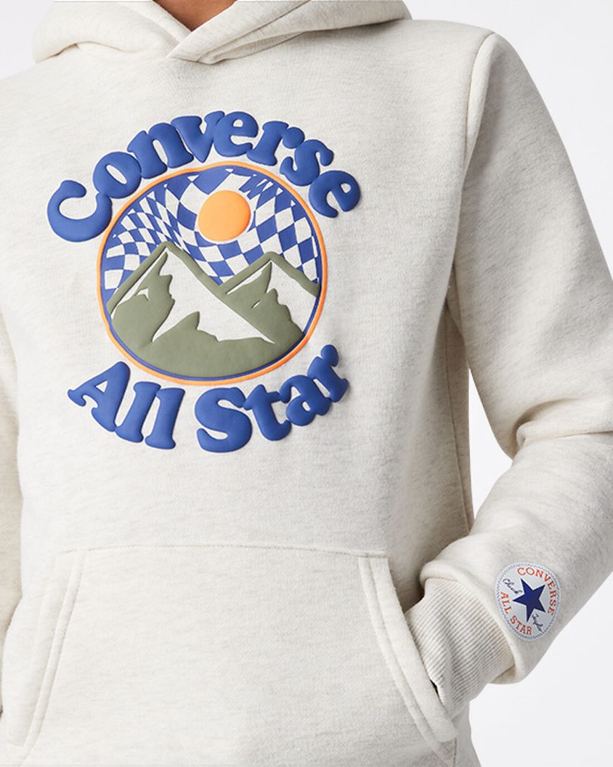 Beige Converse Into The Wild Fleece Pullover Boys' Hoodie | EA9L4I135