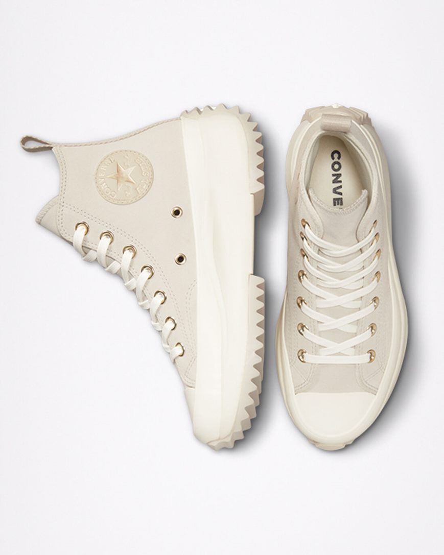 Beige Converse Run Star Hike Earthy Neutrals High Top Women's Platform Shoes | NR5K83I49