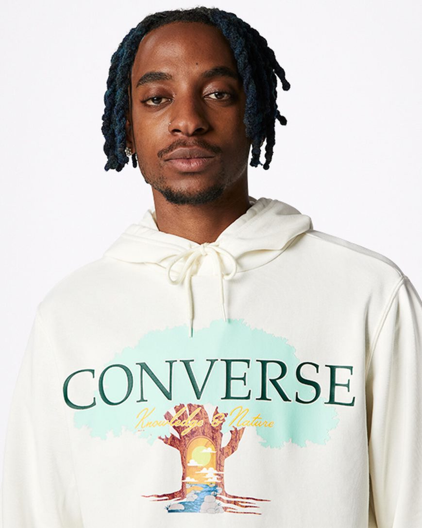 Beige Converse Tree of Life Pullover Men's Hoodie | AKK3IL458