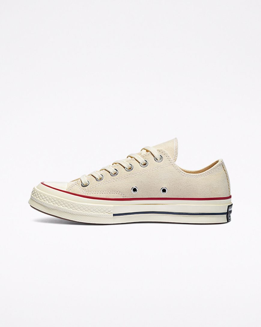 Beige / Dark Red Converse Chuck 70 Vintage Canvas Men's Low Top Shoes | AM8IL9K31