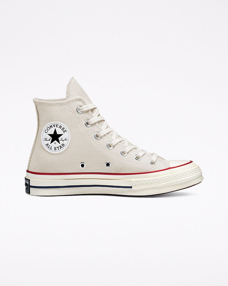 Beige / Dark Red Converse Chuck 70 Vintage Canvas Men\'s High Top Shoes | HL3KL95I8