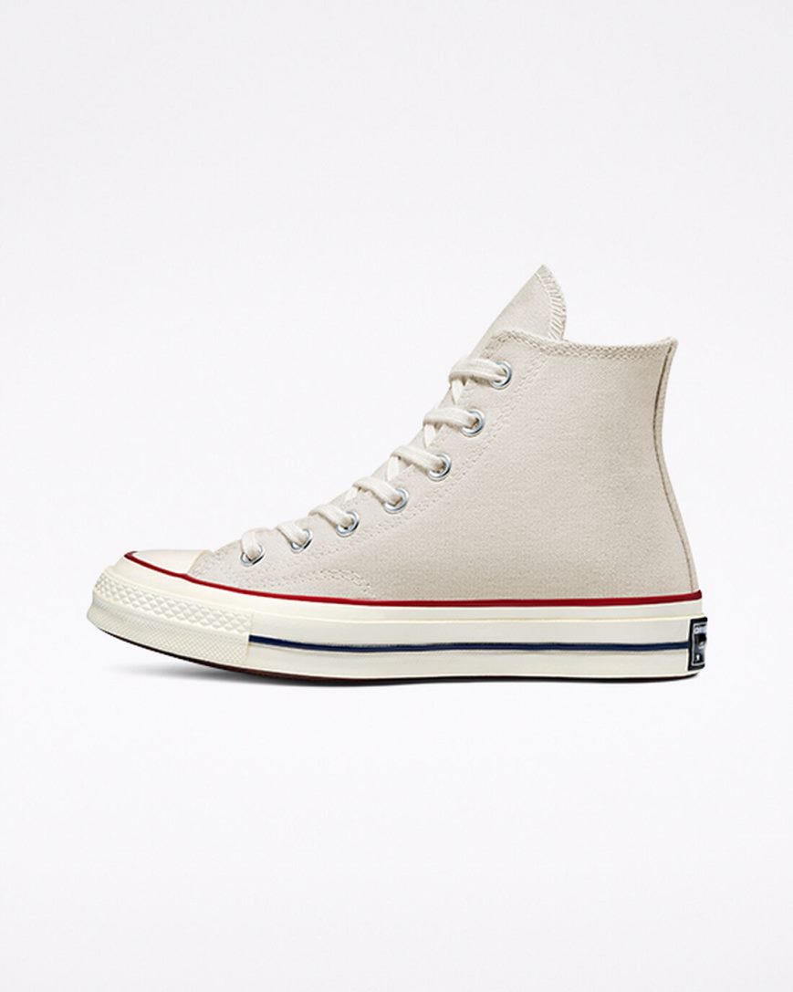 Beige / Dark Red Converse Chuck 70 Vintage Canvas Women's High Top Shoes | XE7LK193I