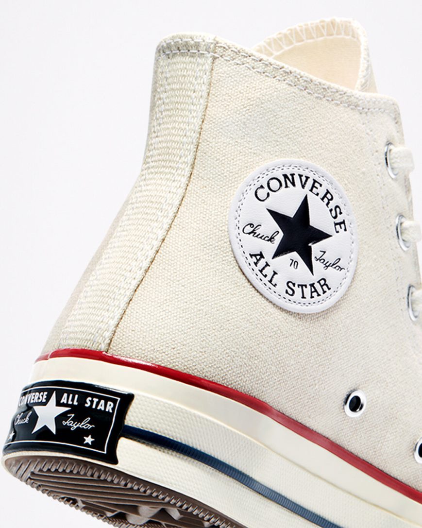 Beige / Dark Red Converse Chuck 70 Vintage Canvas Women's High Top Shoes | XE7LK193I