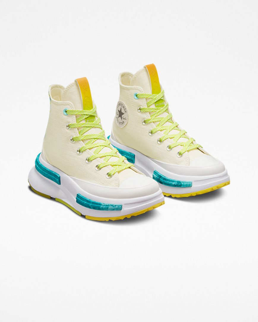 Beige / Lemon / Light Turquoise Converse Run Star Legacy CX Mi Gente, Mi Alegria Women's High Top Shoes | NR37LI4K8